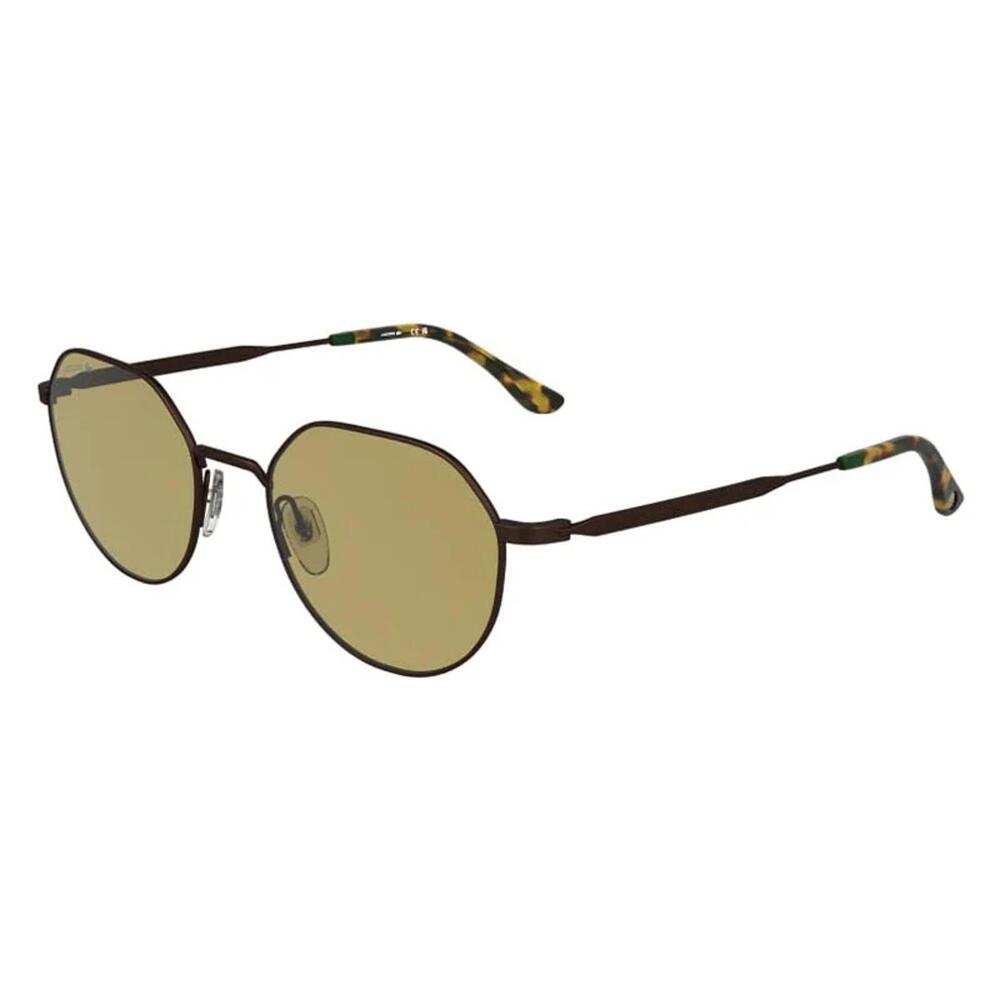 Lacoste Round Metal Frame Sunglasses with Brown Lenses